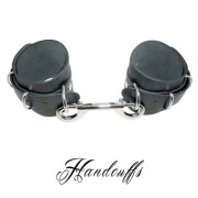 HANDCUFFS WITH DOUBLE HOOK-MANETTE-BDSM-FETISH LOVE EASY BLACK