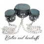 COLLAR WITH HANDCUFFS-COLLARE-MANETTE-BDSM-FETISH LOVE EASY BLACK