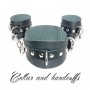 COLLAR AND HANDCUFFS-COLLARE-MANETTE-BDSM-FETISH LOVE EASY BLACK
