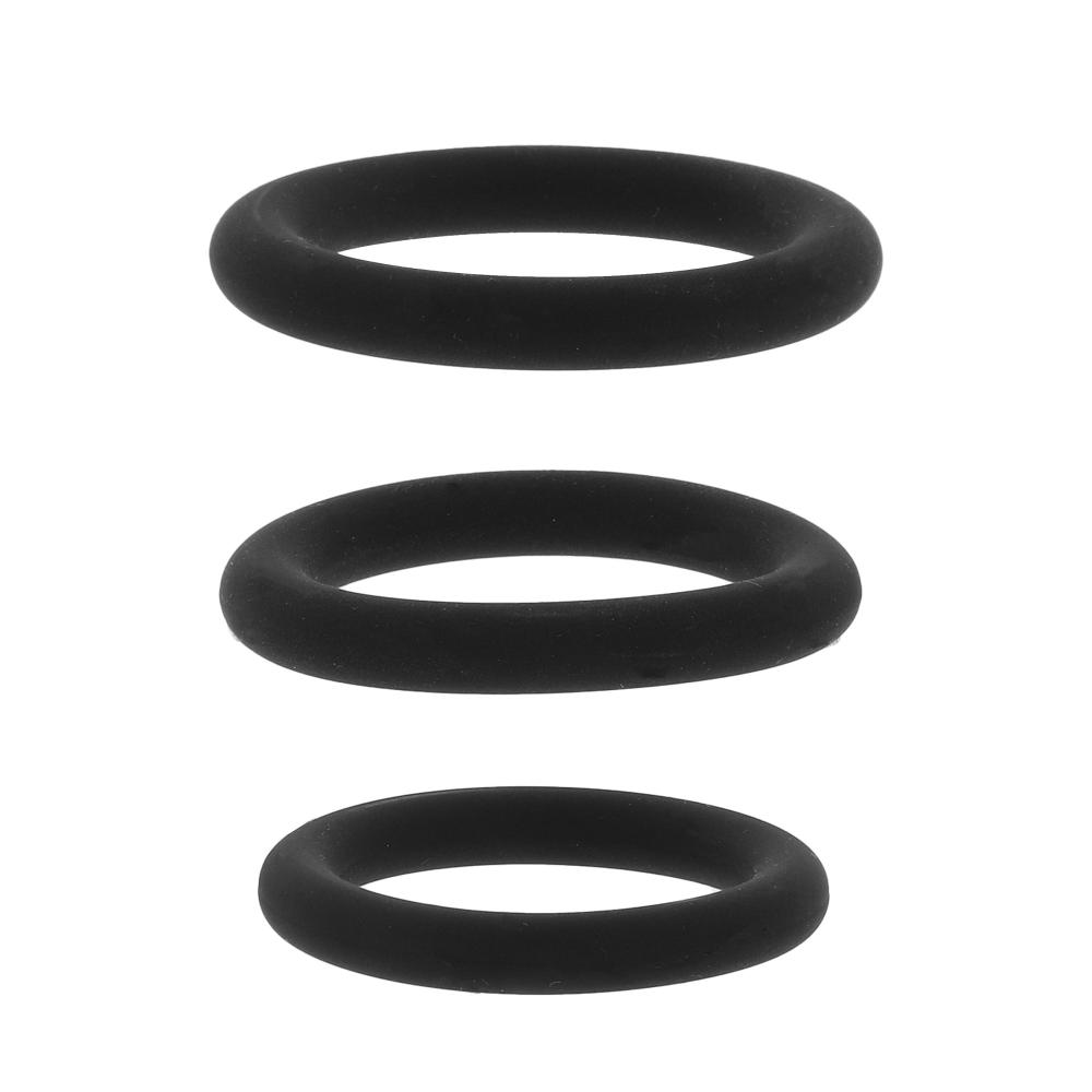 ANELLI FALLICI COCKRING SET 3 PEZZI STAMINA STARTER NERI-33-36-39MM - immagine 2