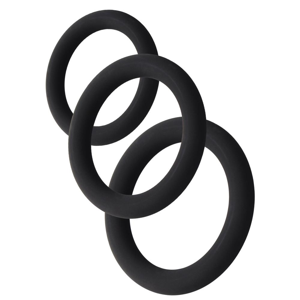ANELLI FALLICI COCKRING SET 3 PEZZI STAMINA STARTER NERI-33-36-39MM - immagine 5