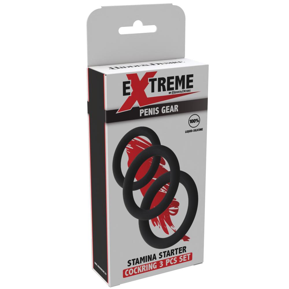 ANELLI FALLICI COCKRING SET 3 PEZZI STAMINA STARTER NERI-33-36-39MM
